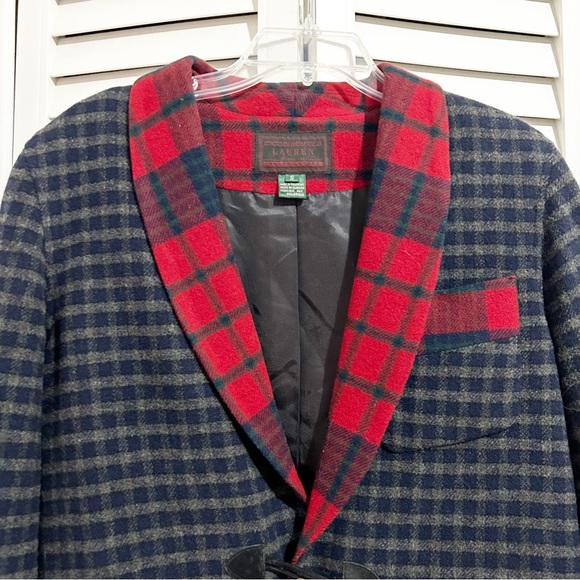 Vintage Lauren Ralph Lauren Lambs Wool Plaid Jacket Size Small (S) - Picture 2 of 7